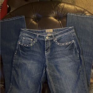 Earl Jeans Dark Blue Flare & Wide Leg Jeans